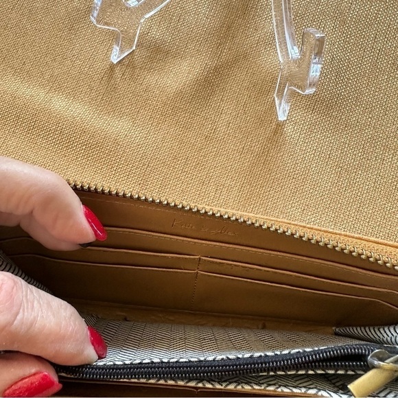 Kate & Alex Yellow Gold Zip Around Wallet Faux Leather - Picture 5 of 6